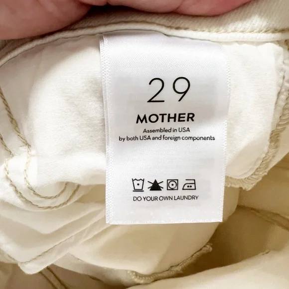 MOTHER Denim Womens Cream Puffs The Rambler Cargo Ankle High Waist Jean Size 29